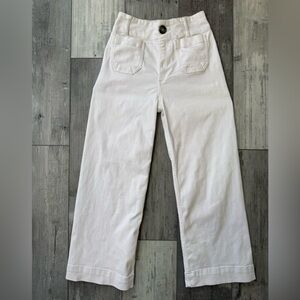 Maeve Anthropologie Colette White Wide Leg Crop Jeans High Rise 24P Petite